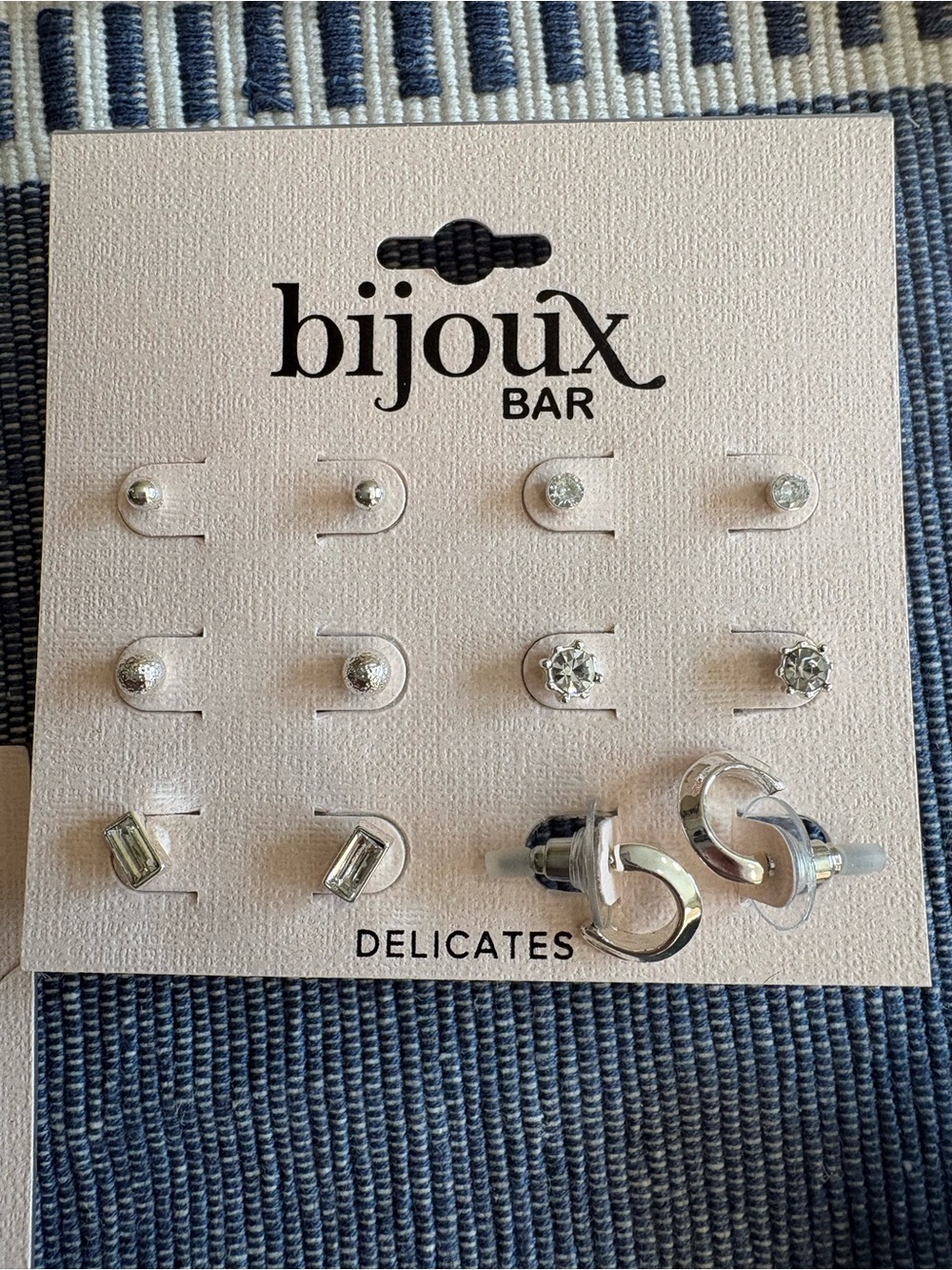 ⭐️ bijoux BAR Silver Stud and Hoop Earring Set - Silver